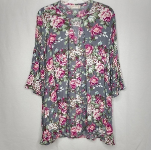Altar'd State‎ Oversized XS Floral Rayon Blouse